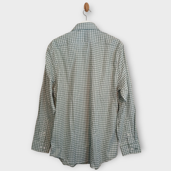 Banana Republic Shirt Mens XL Green Check Casual Office Career Preppy Button Up - Picture 2 of 8